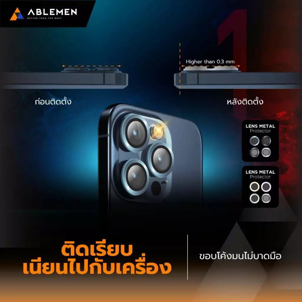 กระจกกันเลนส์กล้อง Ablemen Lens Metal Protector  iPhone 16e Black