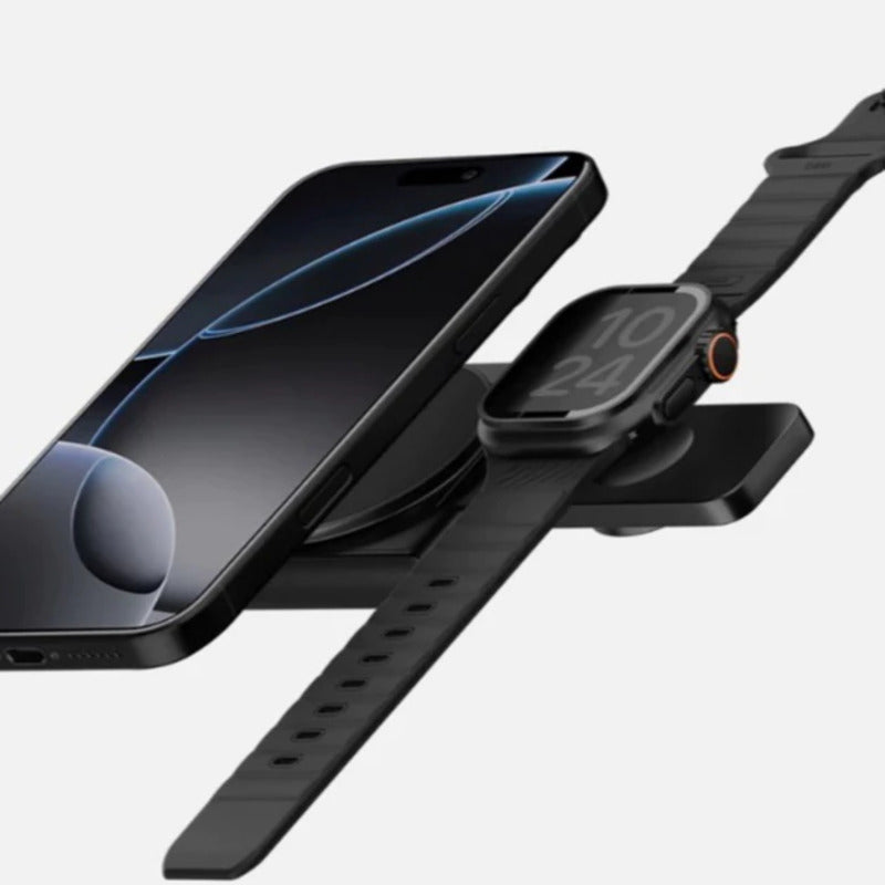แท่นชาร์จไร้สาย Energea MagDuo 2-in-1 Foldable Qi2 Magnetic Fast Wireless Charger Black