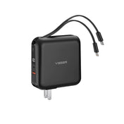 แบตเตอรี่สำรอง Veger P15 Power Bank 15,000 mAh With Built In Cable And Adapter 20Wblack