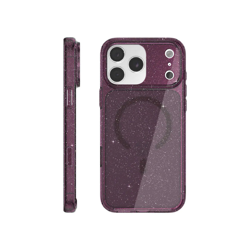 JTLEGEND Glitter Hybrid Cushion Mag เคสสำหรับ iPhone 18 Pro - Crystal Berry Wine