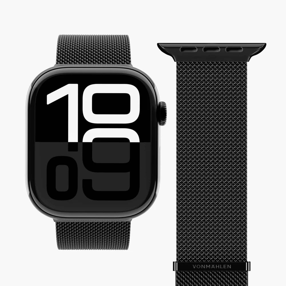 Vonmaehlen Milanese Loop 2 สายสำหรับ Apple Watch - Black (44/45/46/49mm)