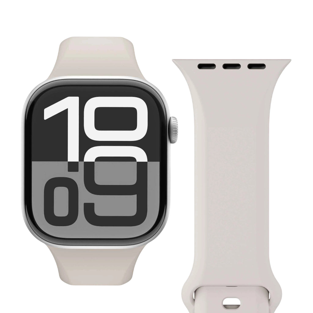 Vonmaehlen Classic Band 2 สายซิลิโคนสำหรับ Apple Watch - Cream (42/41/40mm)
