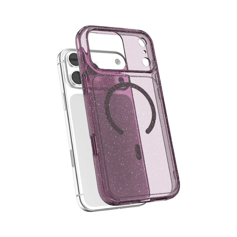 JTLEGEND Glitter Hybrid Cushion Mag เคสสำหรับ iPhone 18 Pro - Crystal Berry Wine