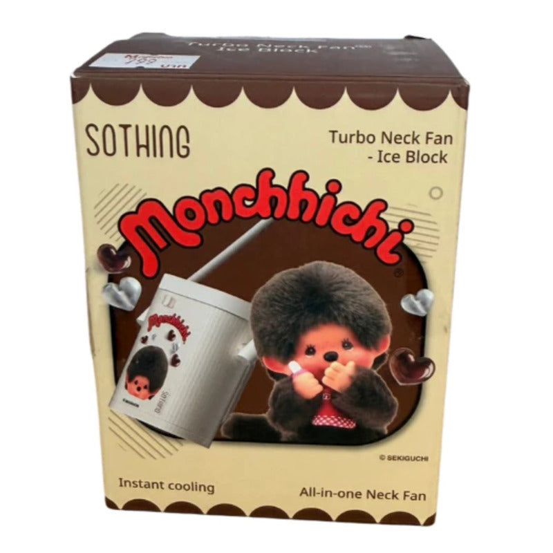 พัดลมคล้องคอพกพา Sothing x Monchhichi Hanging Neck Fan Ice Cube - White