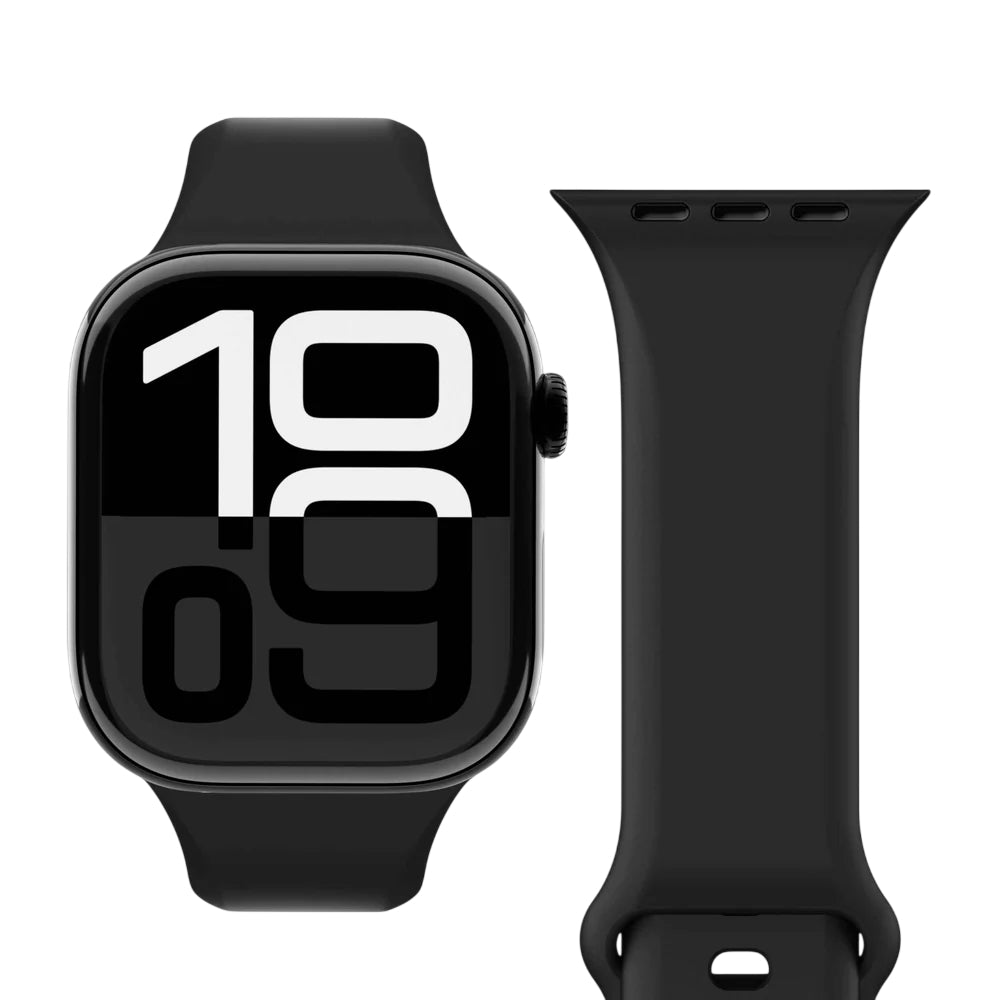 Vonmaehlen Classic Band 2 สายซิลิโคนสำหรับ Apple Watch - Black (49/46/45/44mm)