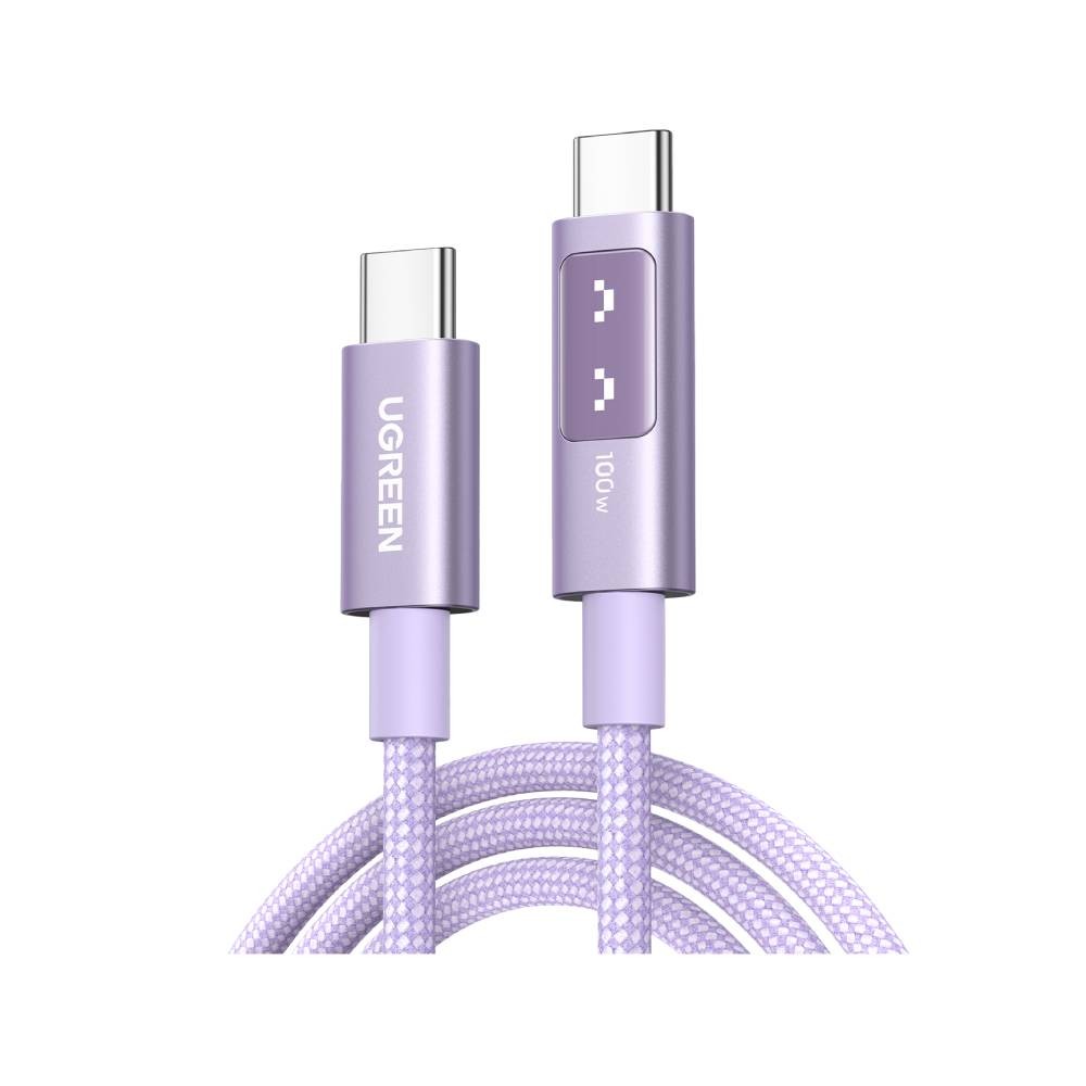 สายชาร์จ Ugreen USB-C to USB-C Cable Nylon 100W 2M. Robot Purple (65216)