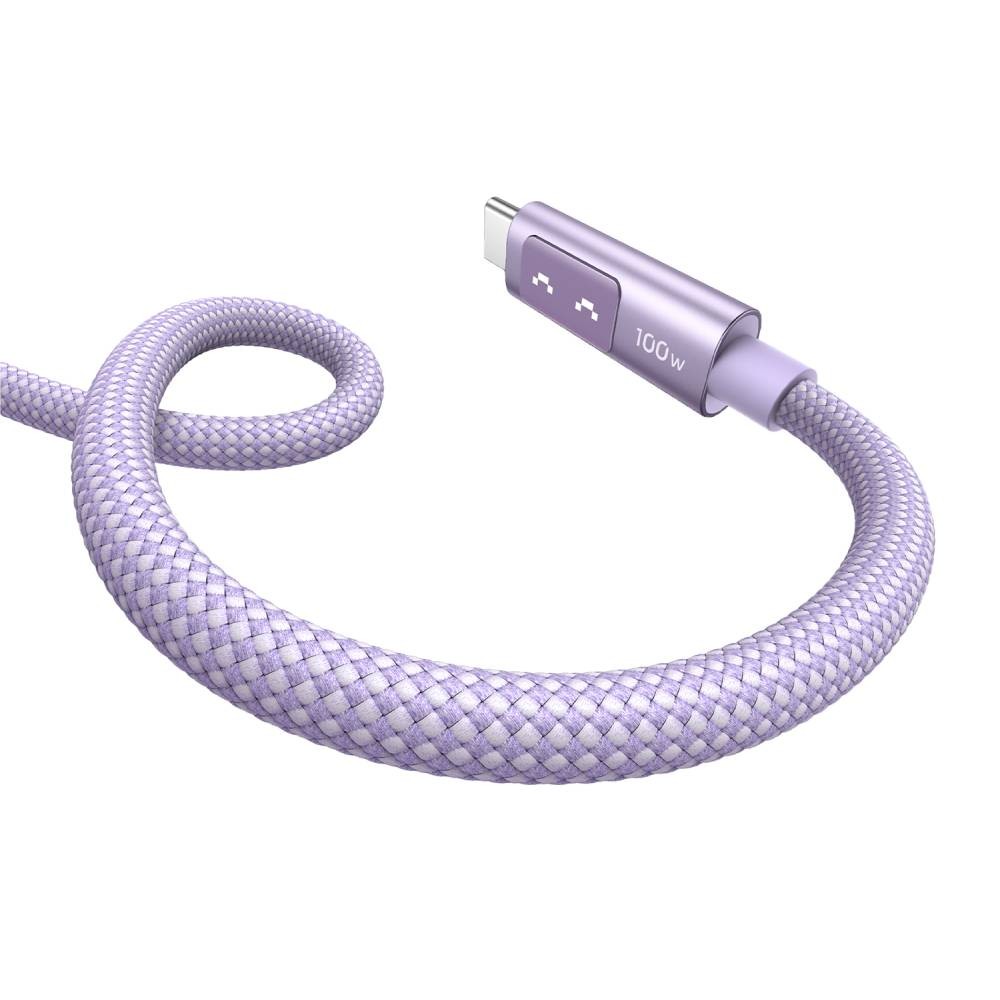 สายชาร์จ Ugreen USB-C to USB-C Cable Nylon 100W 2M. Robot Purple (65216)