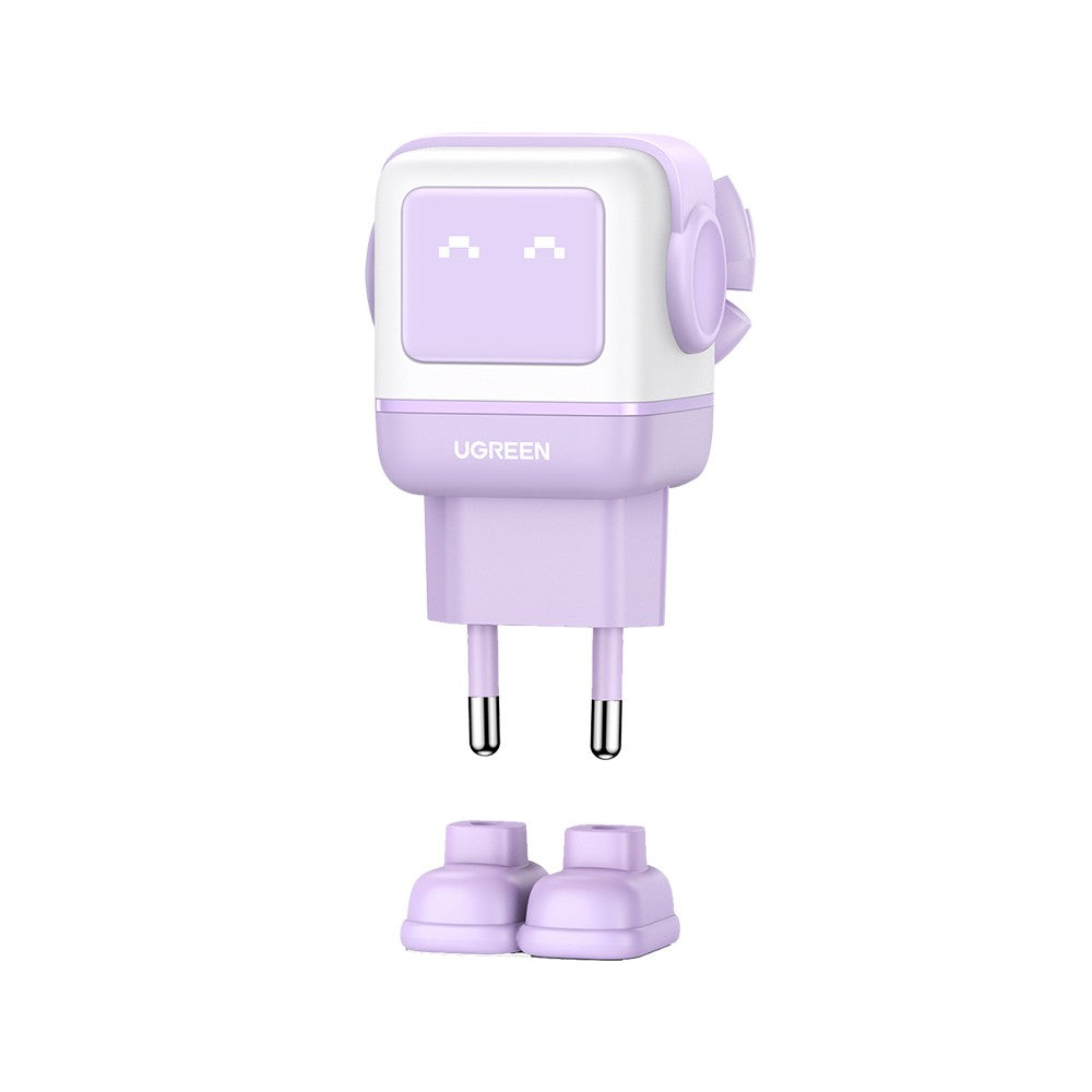 อะแดปเตอร์ Ugreen Robot Wall Charger 1 USB-A / 2 USB-C 65W Purple