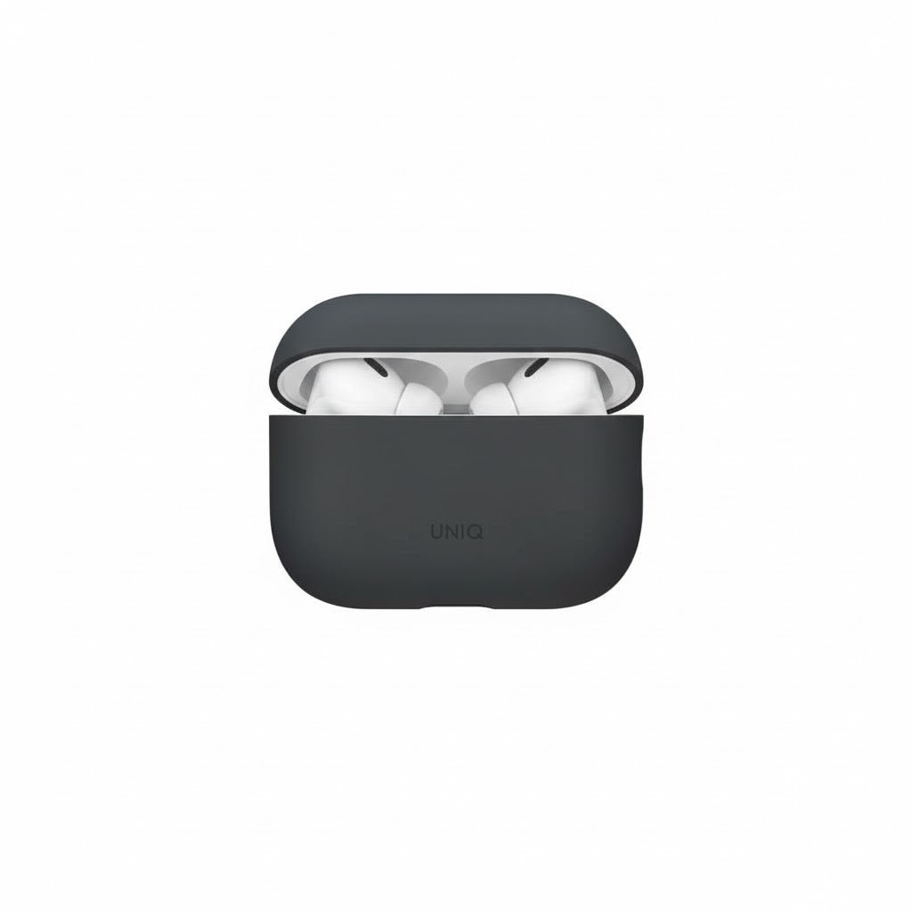 เคสแอร์พอร์ต Uniq Lino Hybrid Liquid Silicon Airpods Pro 3rd Gen Case Charcoal Grey