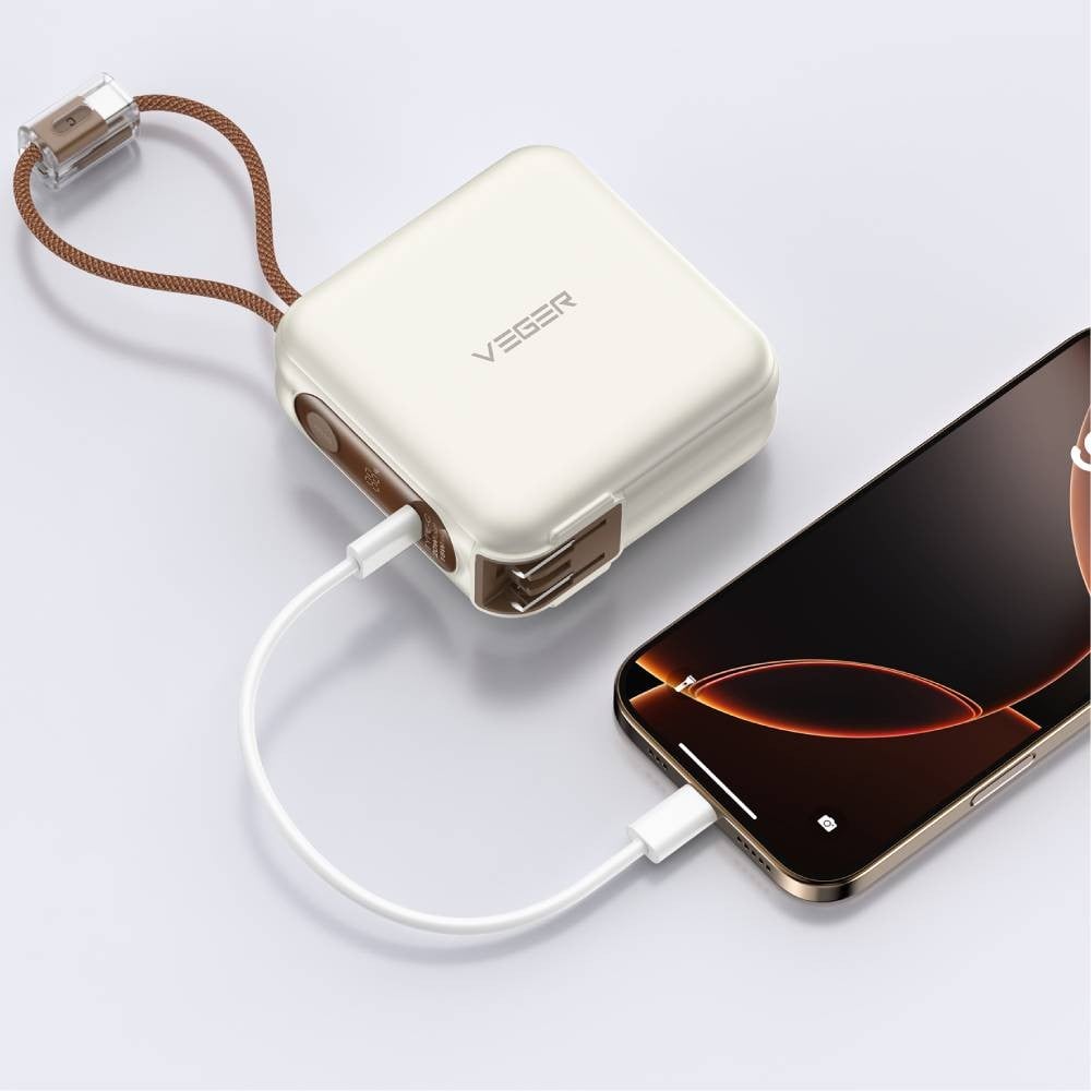 แบตเตอรี่สำรอง Veger Vpc1502Pd Pro Power Bank 15,000 mAh (Coffee)